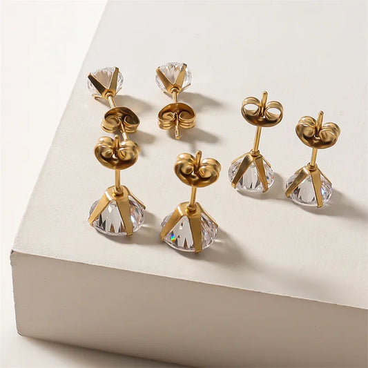 Classic Round Stud Earrings ~ Gold /Silver